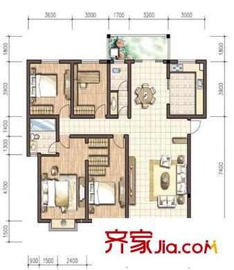 長(zhǎng)慶興樂(lè)園 4室 戶型圖