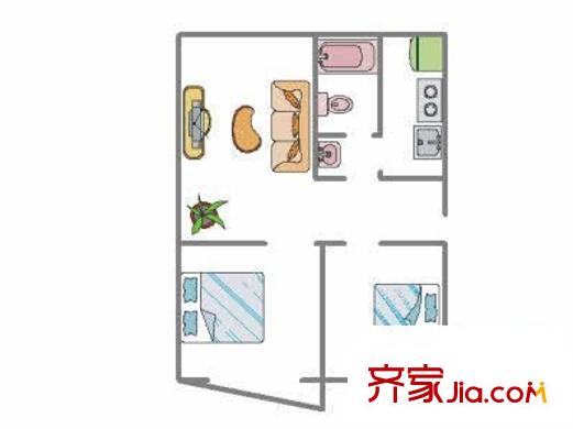 長(zhǎng)慶興樂(lè)園 2室 戶型圖
