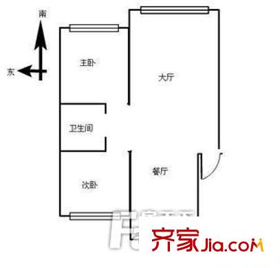 南關(guān)小區(qū) 2室 戶型圖
