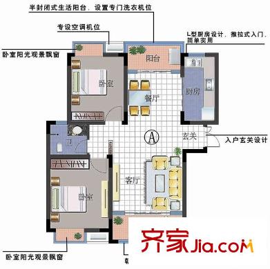 西秀嶺小區(qū) 2室戶型圖
