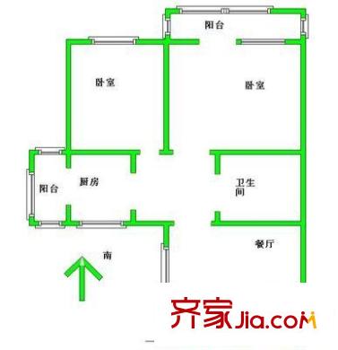 楓葉高層 2室 戶型圖
