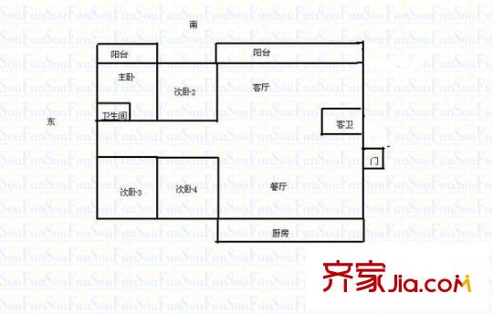歐典名苑 4室 戶型圖