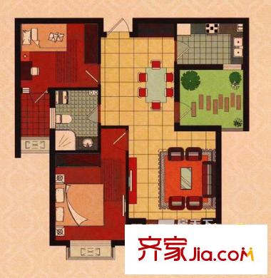 歐典名苑 3室 戶型圖