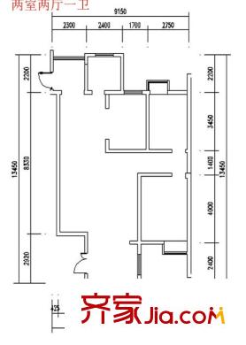 蔚藍(lán)觀園戶型圖戶型圖 2室2廳1衛(wèi)1廚