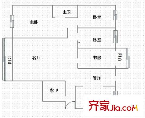 長(zhǎng)慶興樂(lè)園 4室 戶型圖