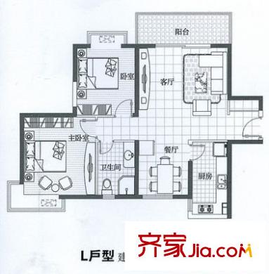 長(zhǎng)慶興樂(lè)園 2室 戶型圖