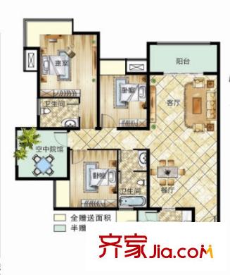 銘爵大廈 3室 戶型圖