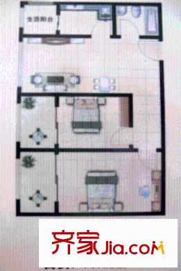 皇城西岸戶型圖戶型圖 2室2廳1衛(wèi)1廚