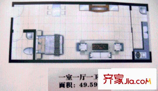 皇城西岸戶(hù)型圖戶(hù)型圖 1室1廳1衛(wèi)1廚