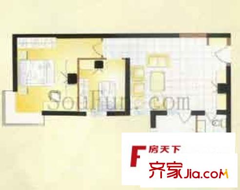 萬(wàn)華園麗景華都戶(hù)型圖2室2廳1衛(wèi)1廚