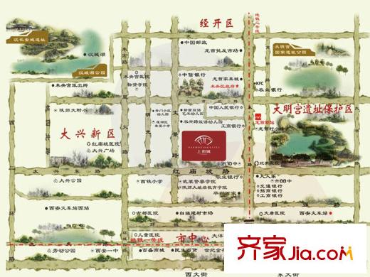 上和城區(qū)位圖