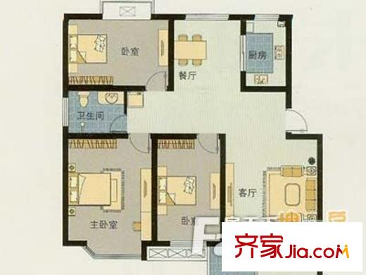 曲江匯景新都 3室 戶型圖