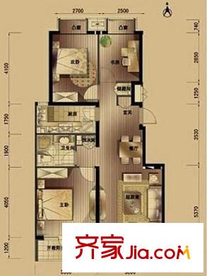 歐典名苑 3室 戶型圖