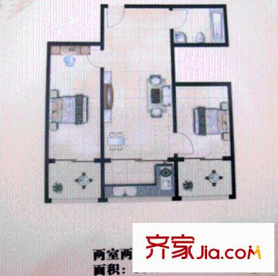 皇城西岸戶型圖戶型圖 2室2廳1衛(wèi)1廚