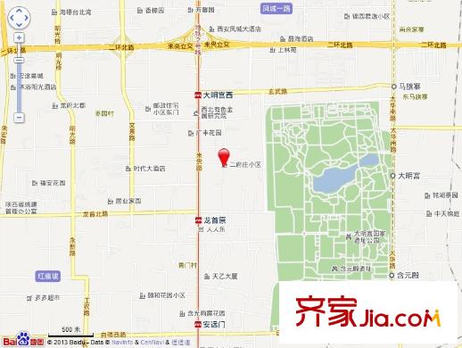 二府莊小區(qū)交通圖