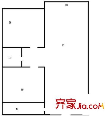 晚報(bào)家屬院 2室 戶型圖
