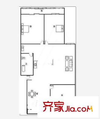 市政府小區(qū) 3室 戶型圖