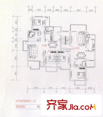 湯峪湖溫泉水鎮(zhèn)戶型圖戶型 2室2廳1衛(wèi)1廚