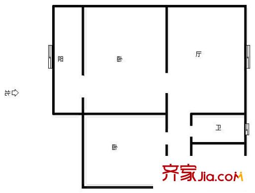省建三公司家屬院兩室戶型圖