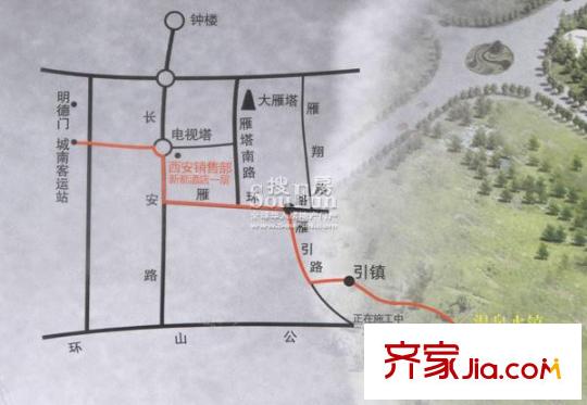湯峪湖溫泉水鎮(zhèn)交通圖