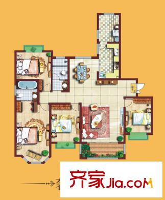 曲江6號 4室 戶型圖