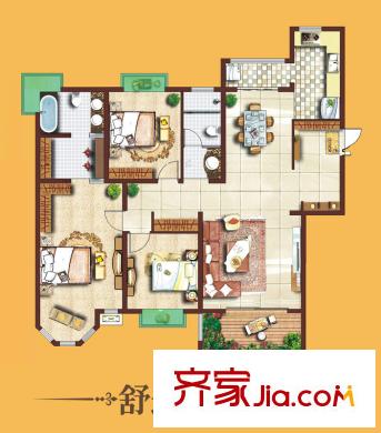 曲江6號 3室 戶型圖