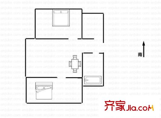 太白小區(qū)北區(qū) 2室 戶型圖