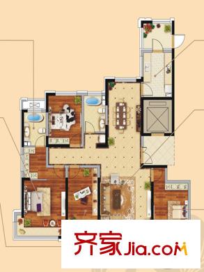 綠地?國際花都3/4/6號(hào)樓B4戶型 4室2廳2衛(wèi)1廚