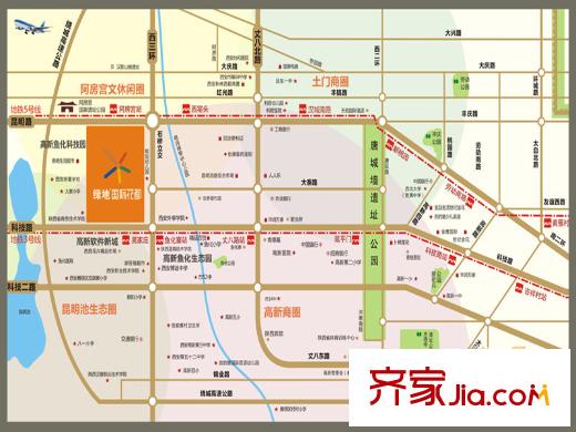 綠地?國際花都區(qū)位圖