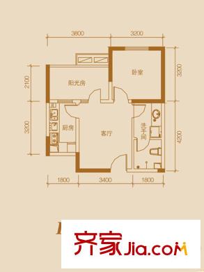 愛馬仕?西西公館2#樓D戶型 2室1廳1衛(wèi)