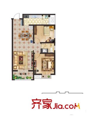 順澤?自在城1#-3#東戶 2室2廳1衛(wèi)1廚