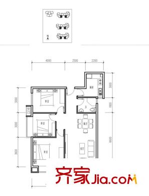 漢城壹號(hào)1-9號(hào)樓5g戶(hù)型圖 3室2廳1衛(wèi)1廚