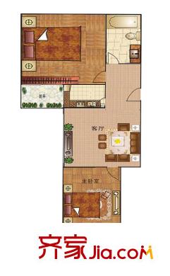 長樂壹號(hào)戶型圖 2室1廳1衛(wèi)1廚