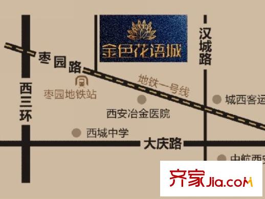 金色花語城區(qū)位圖
