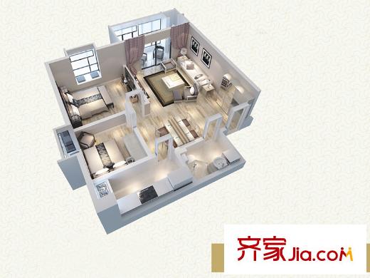 新長城1#D戶型 2室2廳1衛(wèi)1廚