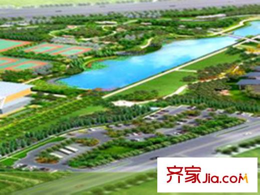 鏡湖居周邊西安涇渭體育運動中心俯視圖