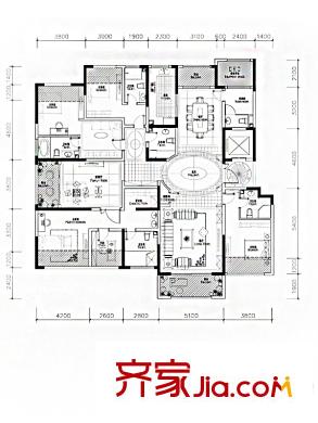 天地源?丹軒坊 二期11-12號樓天璽戶型 4室3廳6衛(wèi)1廚