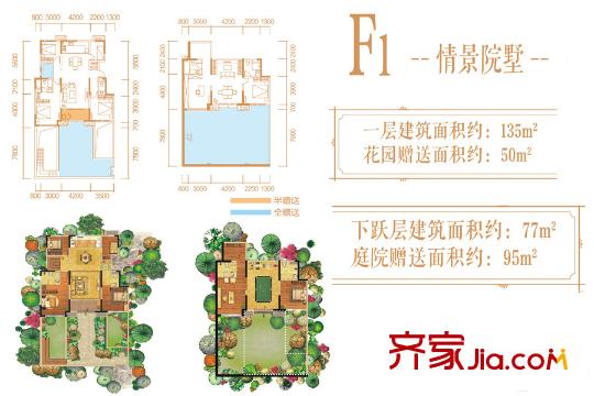 融創(chuàng)天朗?融公館F1下躍層戶型圖 6室3廳4衛(wèi)1廚
