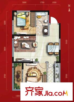 天朗御湖18#樓B戶型（已售完） 2室2廳1衛(wèi)1廚