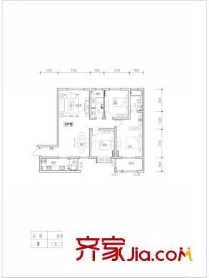 涇渭?馨佳苑D戶型 3室2廳2衛(wèi)