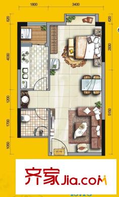 天朗御湖H6戶型（已售完） 1室1廳1衛(wèi)1廚
