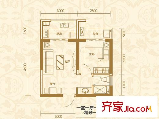 長安大街3號10號樓-06戶型 1室1廳1衛(wèi)1廚