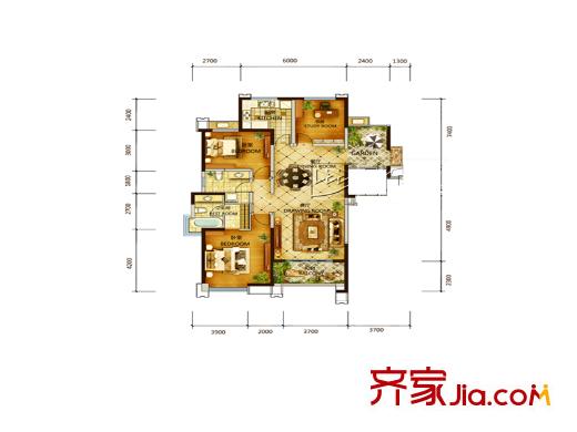 世園大公館8號(hào)樓D3戶型 3室2廳2衛(wèi)1廚