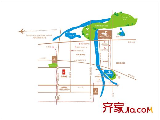 頤馨?濕地壹平方米區(qū)位圖