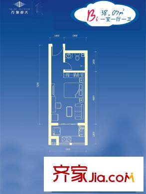 萬象春天8號地4號樓B6 1室1廳1衛(wèi)1廚