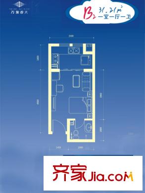 萬象春天8號地4號樓B2 1室1廳1衛(wèi)1廚
