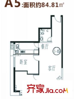 仕府公館A5戶(hù)型 2室2廳1衛(wèi)1廚