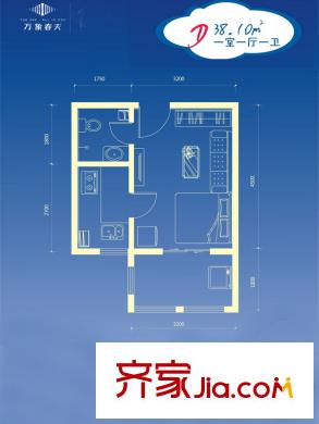 萬象春天8號地4號樓D 1室1廳1衛(wèi)1廚