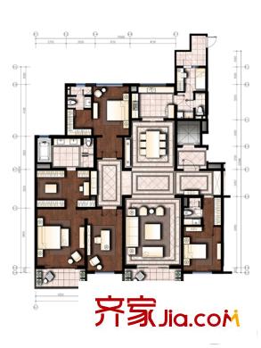 萬科?賽高悅府5、6號樓4室戶型圖 3室2廳3衛(wèi)1廚