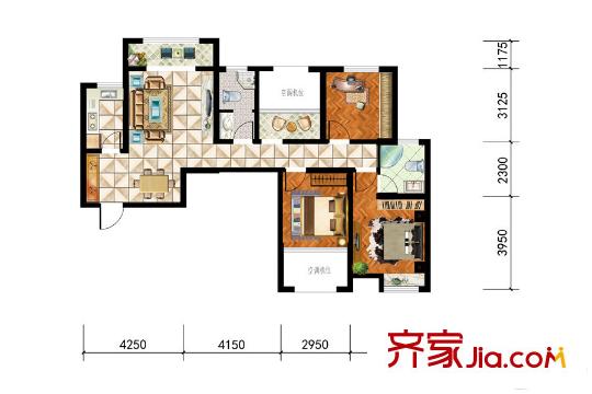 御泉72坊32號樓三室 3室2廳2衛(wèi)1廚